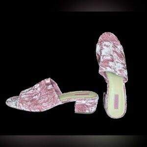 Velvet Open Toe Size 10 Chunky Heel